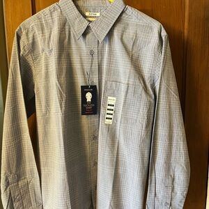 Haggar Men's Gray Checkered Shirt size large